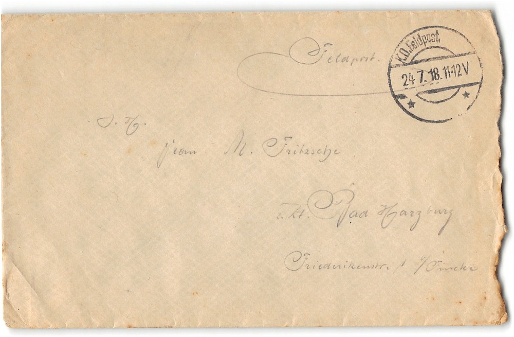 WWI Feldpost, 1918