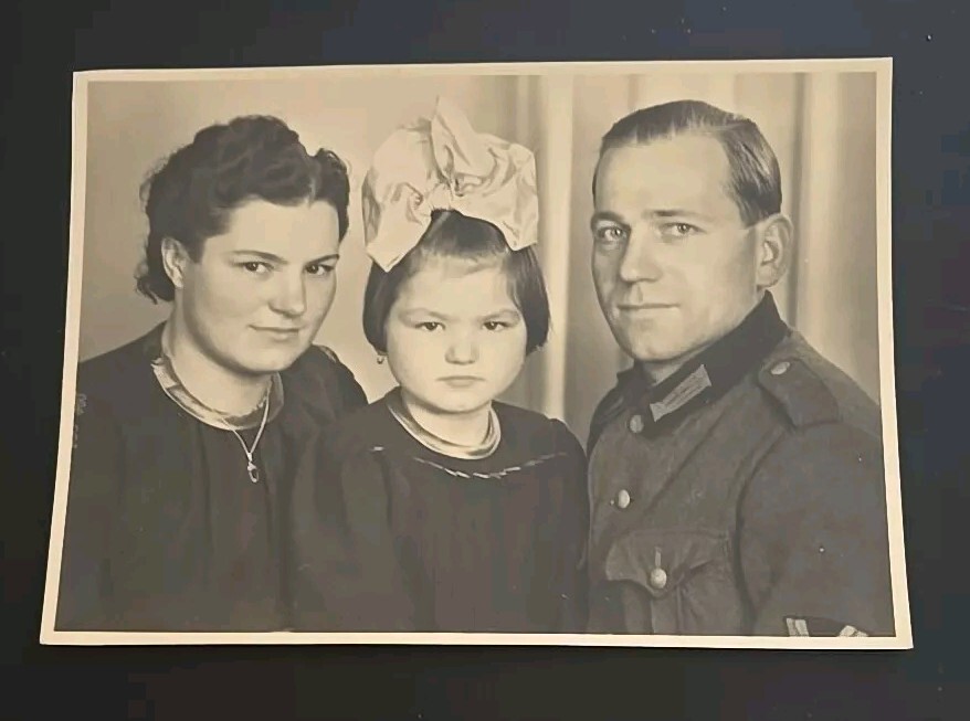 WEHRMACHT Army WWII German Military Soldier W Family Postcard Photo RPPC