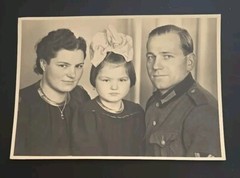 WEHRMACHT Army WWII German Military Soldier W Family Postcard Photo RPPC