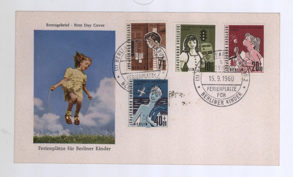 Sept 15 1960 Germany Childrens Semi-Postal Series First Day Cover! Mi 193-6 FDC