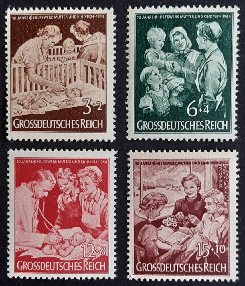 Germany Third Reich 1944 SG857-860 3pf to 15pf Mother and Child organization MNH