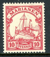 Germany 1901 Mariana Islands 10pf Yacht Scott #19 Mint Y15