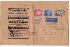 GERMANY 1931 Zeppelin 4rm registered airmail Mulheim to Chile Polar fahrt