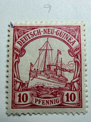 German New Guinea 10 Pfennig Carmine 1901 Scott Catalog 9 A3 – Unused