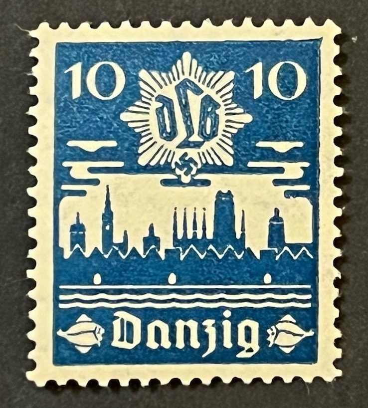 Travelstamps: 1937 Germany Danzig Stamps Mi 267 – 10pf WWII Era MNH OG ** Signed