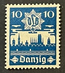 Travelstamps: 1937 Germany Danzig Stamps Mi 267 – 10pf WWII Era MNH OG ** Signed