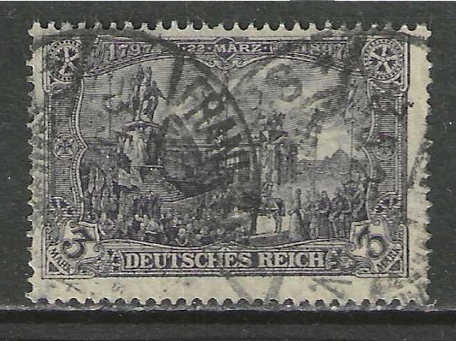 Germany 1919 3 Mark Kaiser Wilhelm Memorial, Berlin used signed $ 41.00