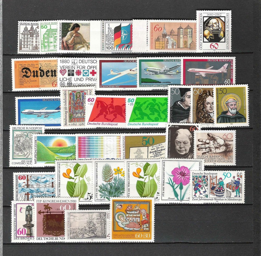 Bund, BRD, Jahrgang 1980 – 1989, postfrisch **, zur Auswahl