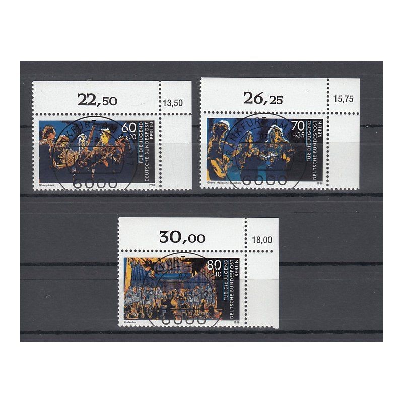 Berlin 1988, Mich. No.: 808-10 stamped corner edge KBWZ Frankfurt