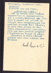 Germany 1909 Lettercard Gottingen to Somergem. Belgium + Back
