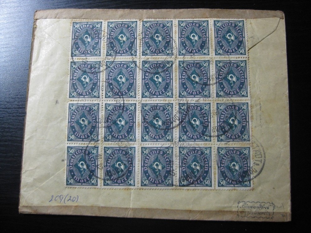 DEUTSCHES REICH 1923 very nice large multiple franking on cover!