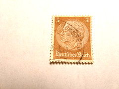 German postage stamp 3 Deutfches Reich Brown RARE