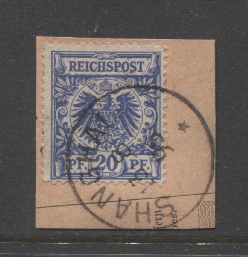 Germany 1890 offices in China 20 Pf. forerunner used SHANGHAI , $ 70.00