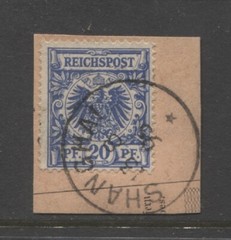 Germany 1890 offices in China 20 Pf. forerunner used SHANGHAI , $ 70.00