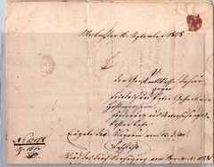 GERMANY 1858 BADEN POSTAL HISTORY OFFICIAL LETTER ADDR & POSTMARK SINSHEIM