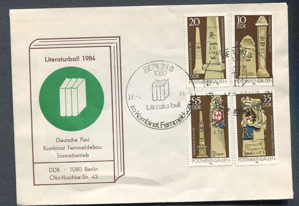 Germany – DDR : Special cover from 1984 – Literaturball – CTO