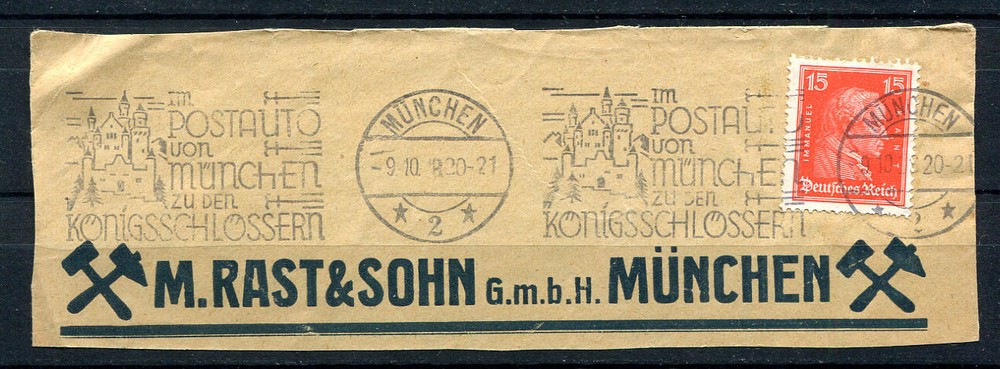 German Reich : Scarce slogan cancel from 1928 – Munich