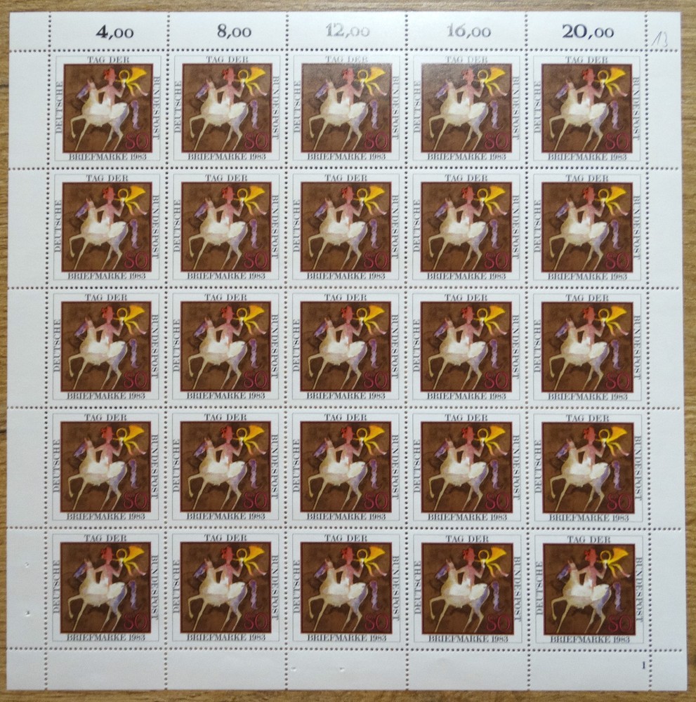 Bund 1192 mint never hinged complete Bogen Tag Della Lettera 1983 FN 1 MNH