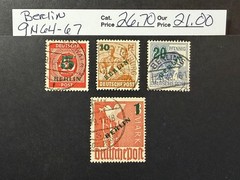 Germany Berlin # 9N 64 – 67 Used 2024 Scott Catalogue Value $ 26.70