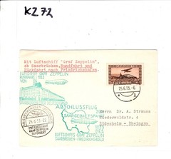 GRAF ZEPPELIN SAAR Air Mail Card ABSCHLUSSFLUG SAARGEBIET 1933 Saarbrücken KZ72