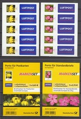 Germany 2009 mi 2715/2716 Flowers Self-adhesive Two Sheets w/Airmail Label MNH