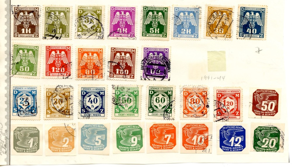 Bohemia Moravia WWII Occupation Stamp Lot Officials Postage Due Newspaper 29