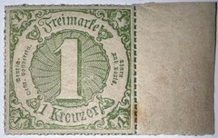 TRAVELSTAMPS: 1859 THURN AND TAXIS, 1 KREUZER, MINT ORIGINAL GUM NH