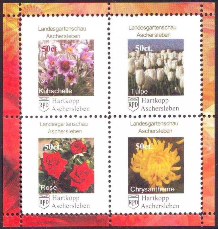 Rpd Hartkopp: MiNr. 7 – 10 Kb 3, „Landesgartenschau Aschersleben“, Kb, Mint