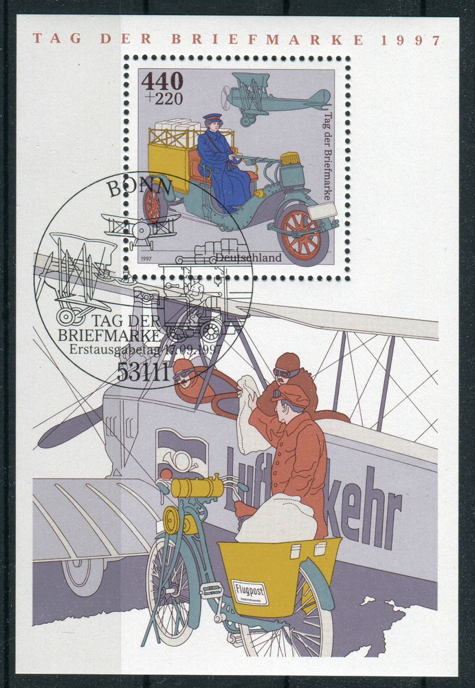 Bund Block No. 41 Stamp Tag der Briefmarke 1997 with Rubber 1947 ESST Bonn BRD