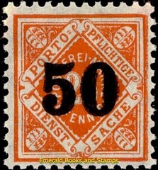 EBS Germany – Württemberg 1923 – Official – Michel D 188 – MNG (*) – (r8