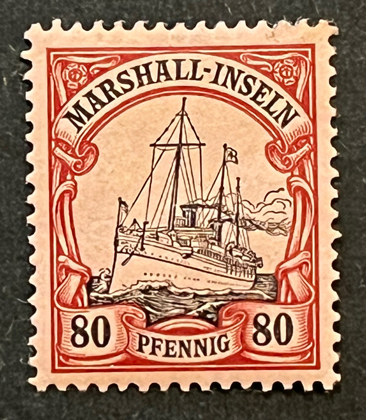 Travelstamps: GERMANY MARSHALL ISLANDS STAMP #21 Kaiser’s Yacht 80pf MOGH UNWMK