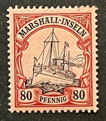 Travelstamps: GERMANY MARSHALL ISLANDS STAMP #21 Kaiser’s Yacht 80pf MOGH UNWMK