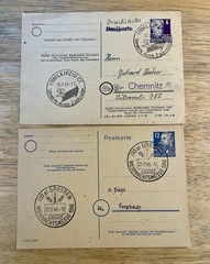 1948 Germany Postal Cards Lot (2) – Leipzig & Dresden Cancels