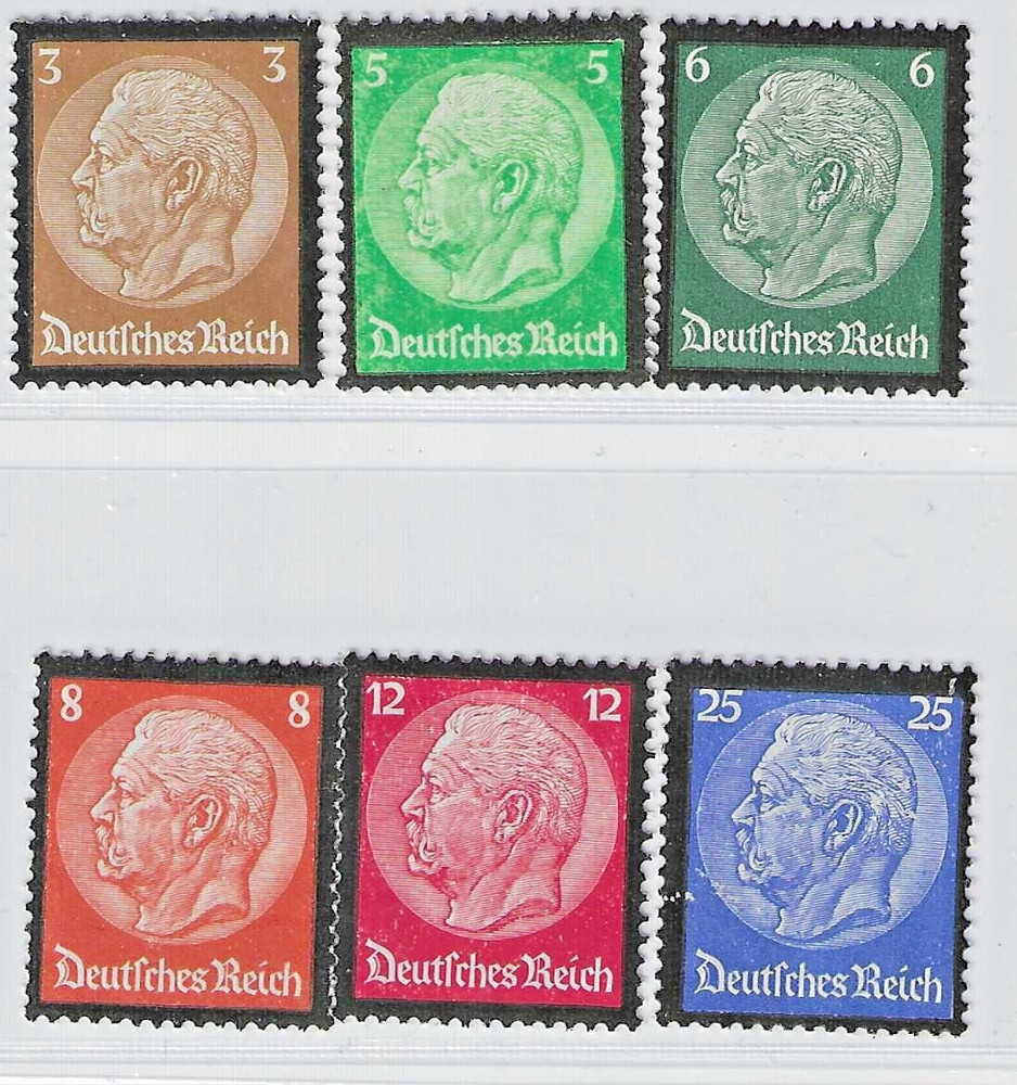 1934 Germany’s Third Reich Mi# 548-553 MH*