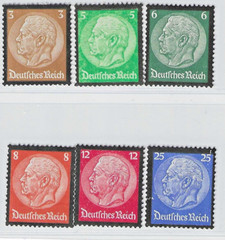 1934 Germany’s Third Reich Mi# 548-553 MH*