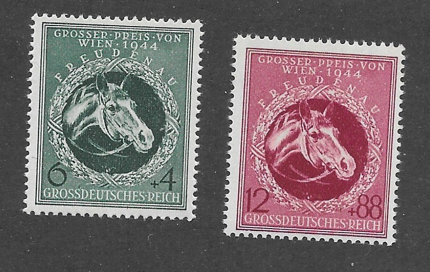 MNH Germany stamp set / B284 & B285 / 1944 Vienna Austria Gran Prix Horse Race