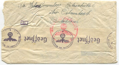 1941 Germany Airmail Cover to Brooklyn NY Censored Frankfurt Nazi Tape Seals