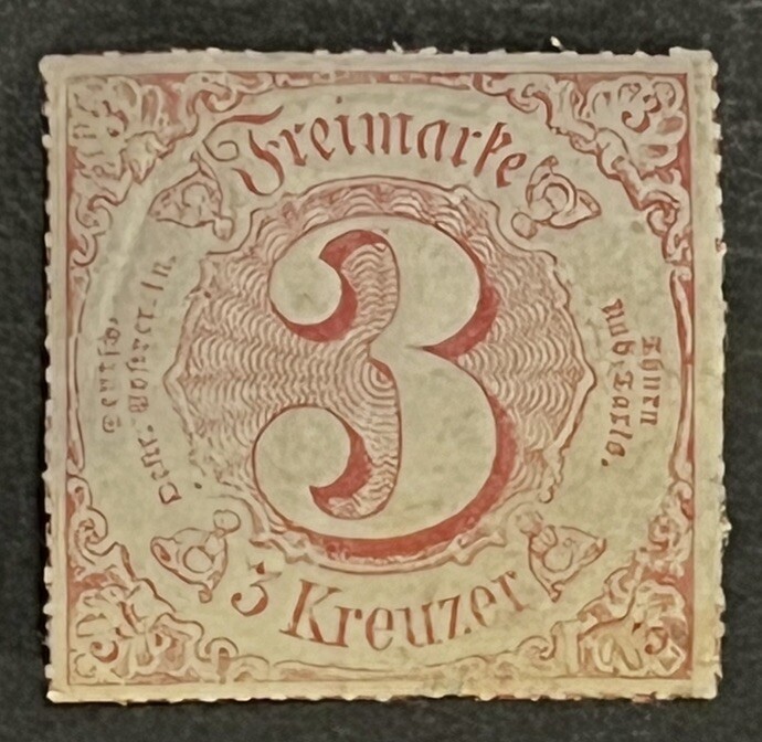 Travelstamps: Thurn & Taxis Stamps 3 Kreuzer Mint Original Gum MNH OG