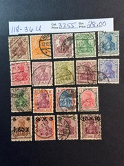 Germany # 118 – 136 Used * 2024 Scott Catalogue Value $ 37.55