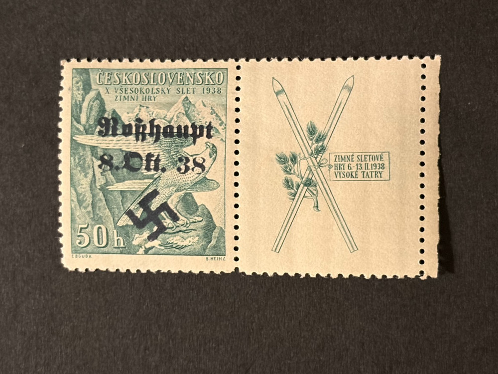 SUDETENLAND WWII-GERMAN OCC. Local ovpt (ROSSHAUPT) 50 h. MNH /s2 #526