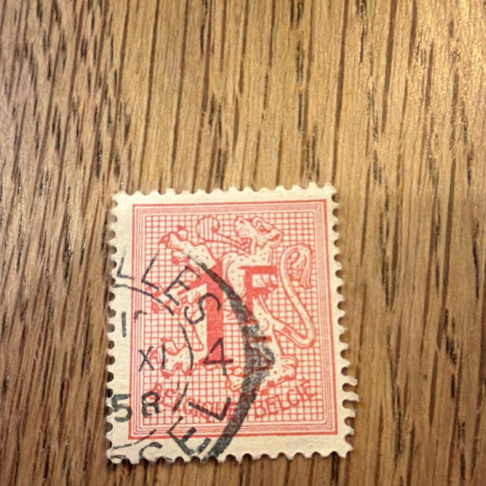 Germany 4 Red National Emblems Used Postage Stamp Handstamped Cancel