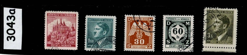 Stamps Adolf Hitler & Officials Germany Czech occupation of BaM WWII #3043a
