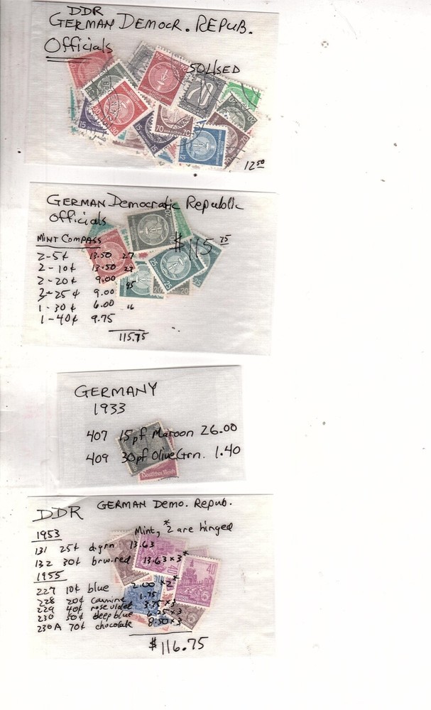 German mnh mh used cv270.00 with some duplicates (mb30