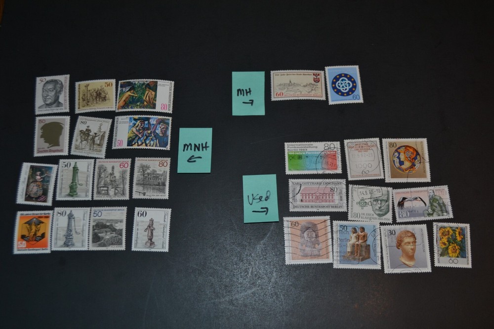 GERMANY BERLIN SCOTT #9N471/9N497 LOT OF 26 COMMEMORATIVE STAMPS MNH/MH/USED
