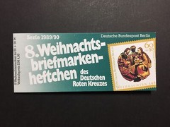GERMANY STAMP BOOKLET 1989 RED CROSS CHRISTMAS NOEL ROTES KREUZ RARE!! xa89