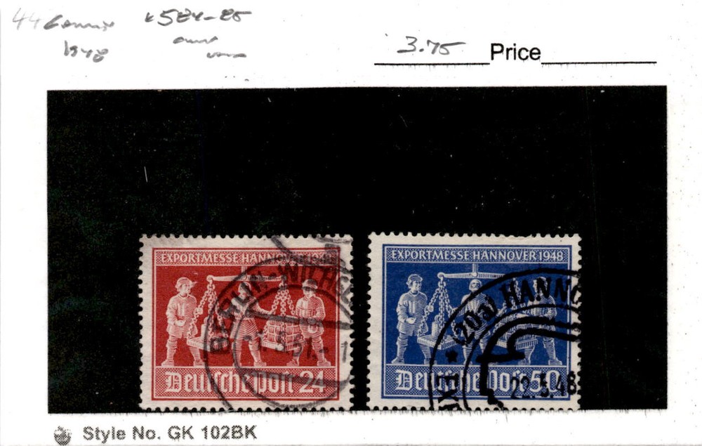Germany, Postage Stamp, #584-585 Used, 1948 Hanover Fair (AF)