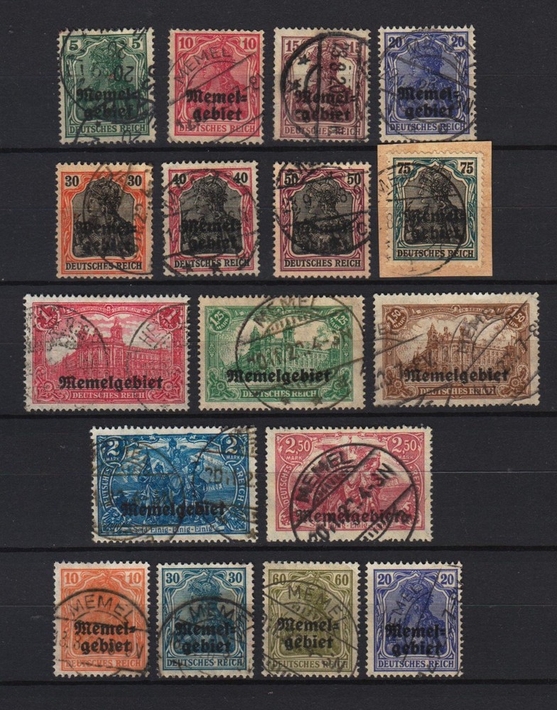 * GERMANY MEMEL KLAIPEDA Mi.# 1/18 COMPLETE SET VERY FINE USED