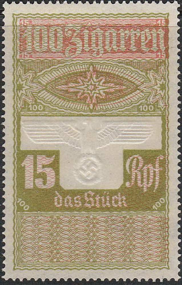 Stamp Germany Revenue WWII Fascism Era War Cigar Ration 15 MNG