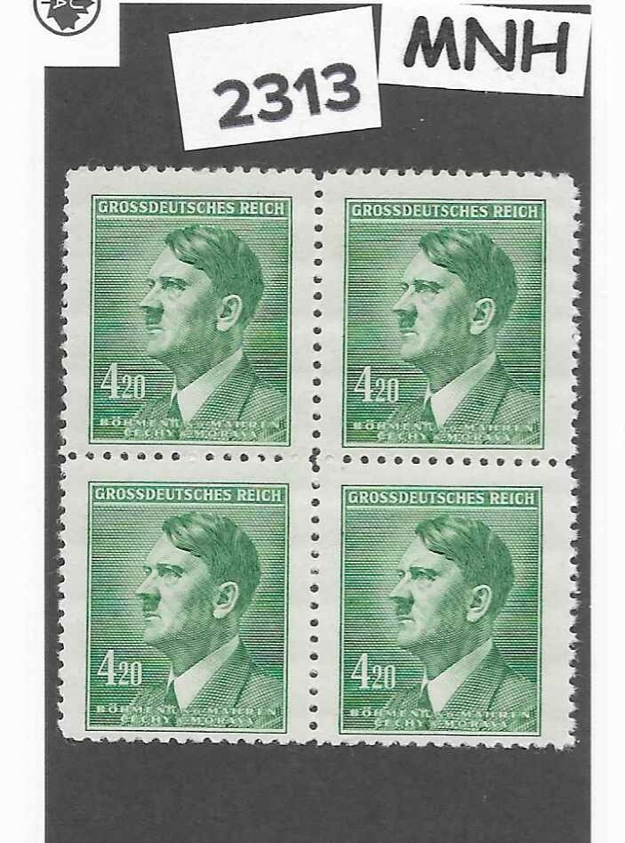 MNH block Scott #90 / Adolf Hitler / 1944 Third Reich / WWII German Occupation