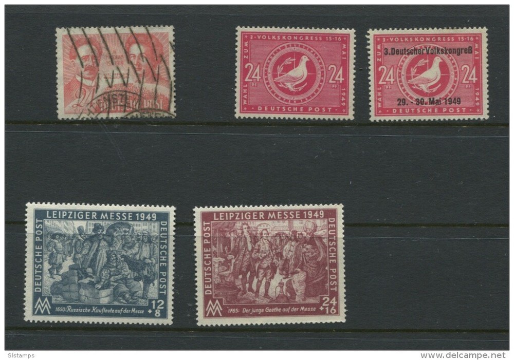Germany 1949 Mi 229 232-3 240-1 MH/MNH/Used